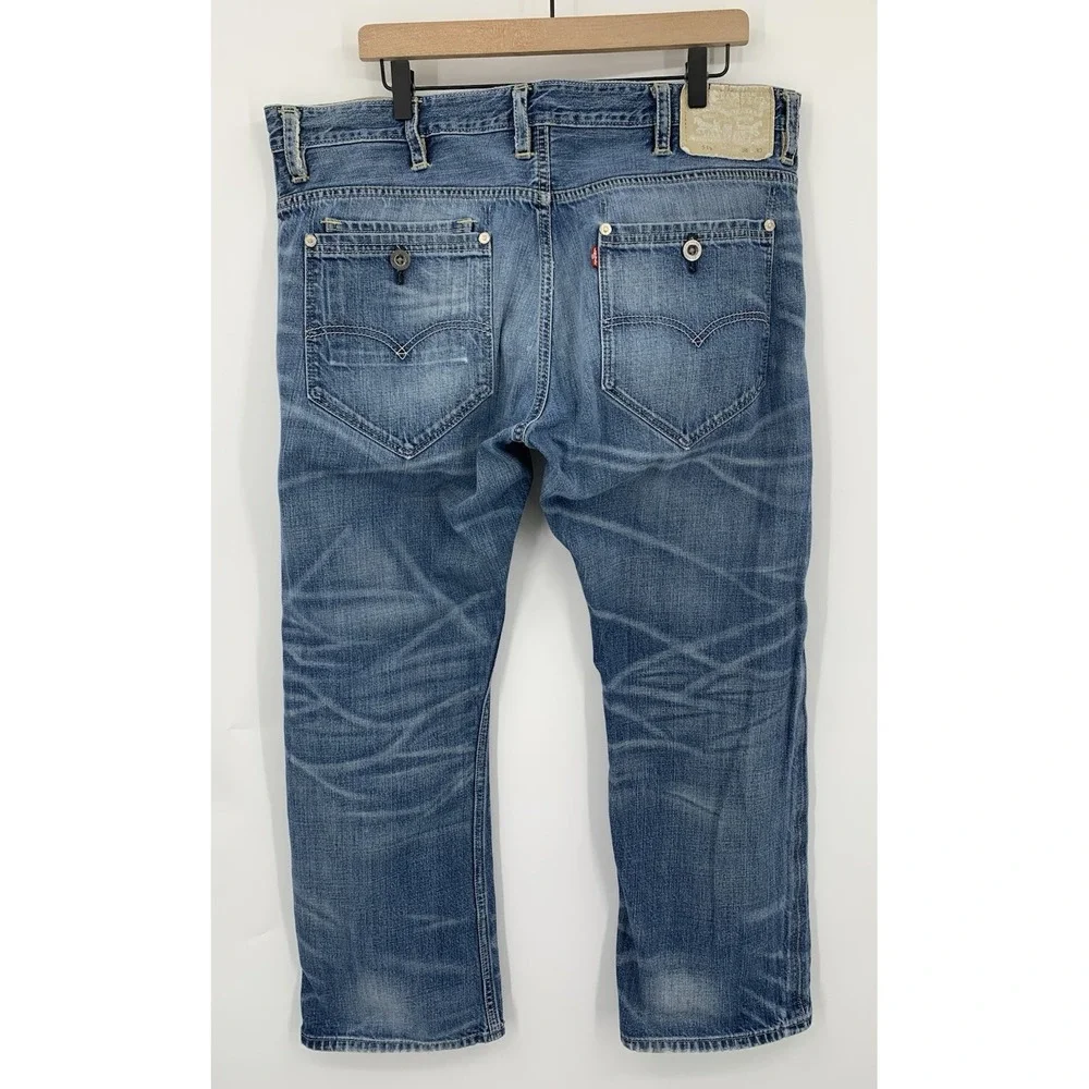 Levis 514 Jeans Men 38x30‎ Blue Straight Fade Medium Wash American Denim Pants